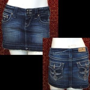 SANG REAL denim mini straight pencil skirt 26